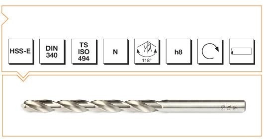 HSS DIN 340 Silindirik Saplı Uzun Matkap Ucu