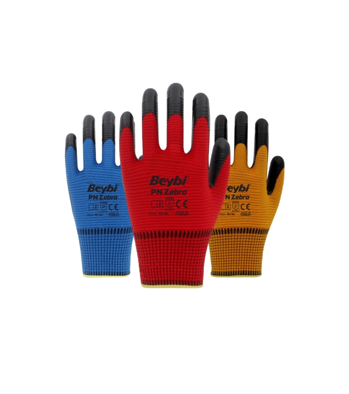 PN Zebra Polyester Örme Nitril Eldiven