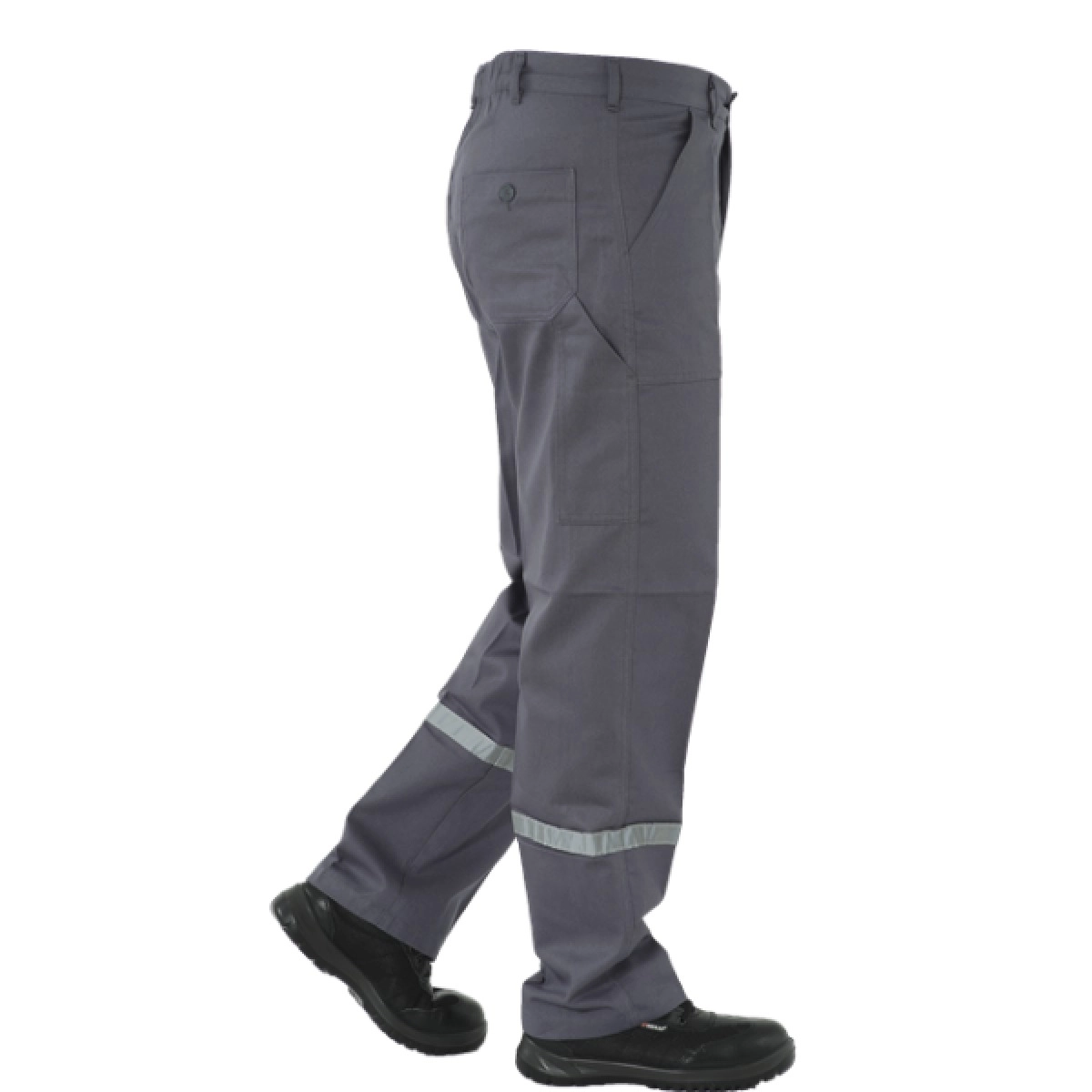 Gabardin Gri Reflektörlü İş Pantolonu