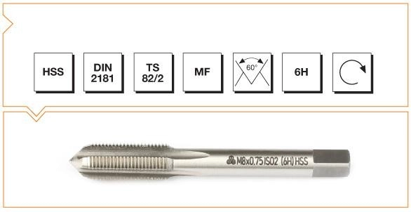 HSS DIN 2181 Metrik İnce Vidalı Kılavuz - Son