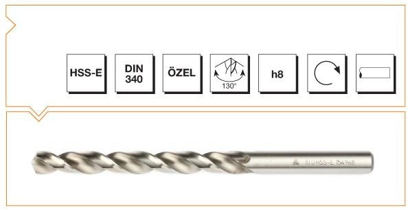 HSS-E DIN 340 Silindirik Saplı Uzun Matkap Ucu - GÜMÜŞ SERİ