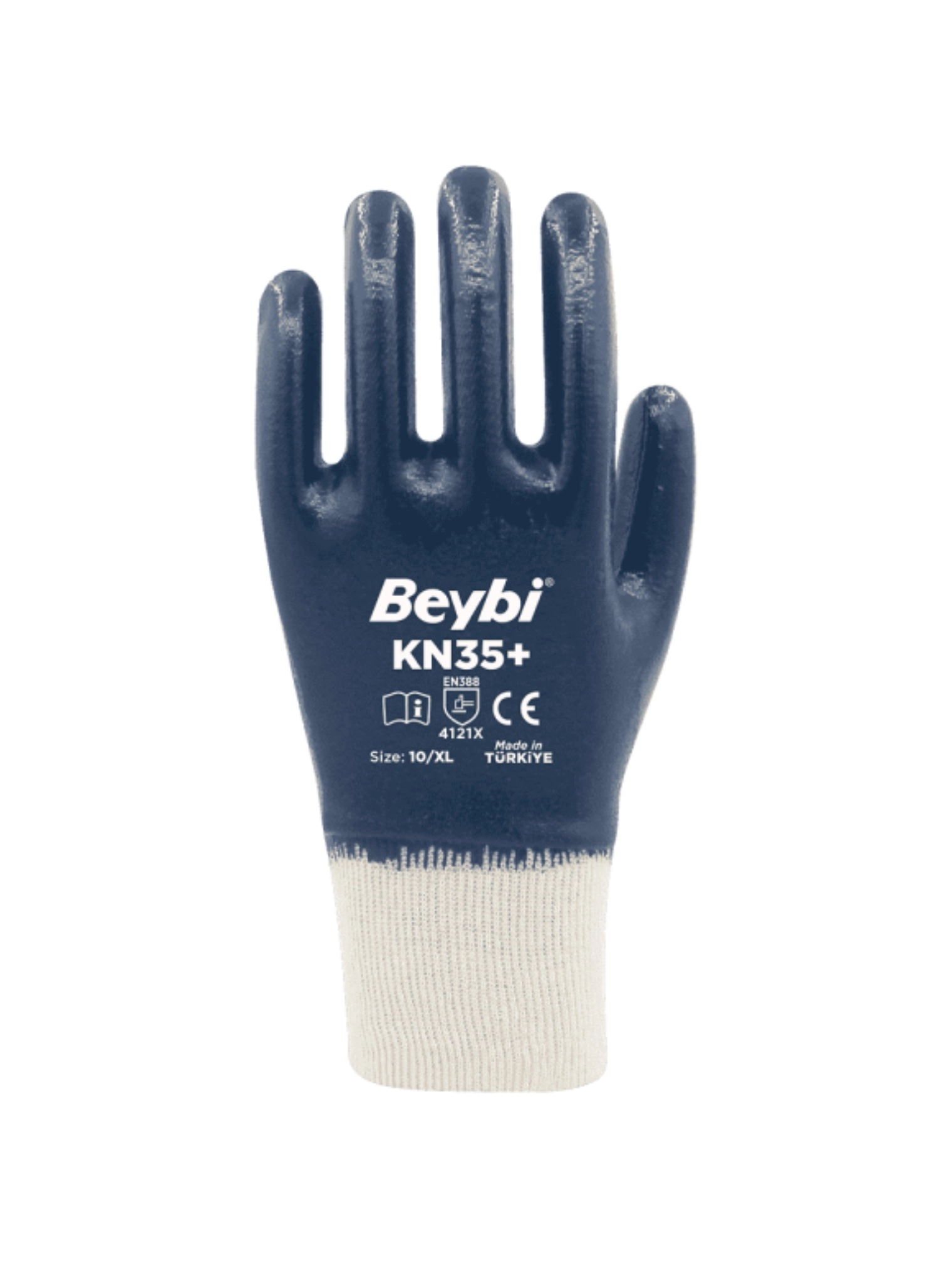 KN35+ Tam Kaplama Pamuk Nitril Eldiven