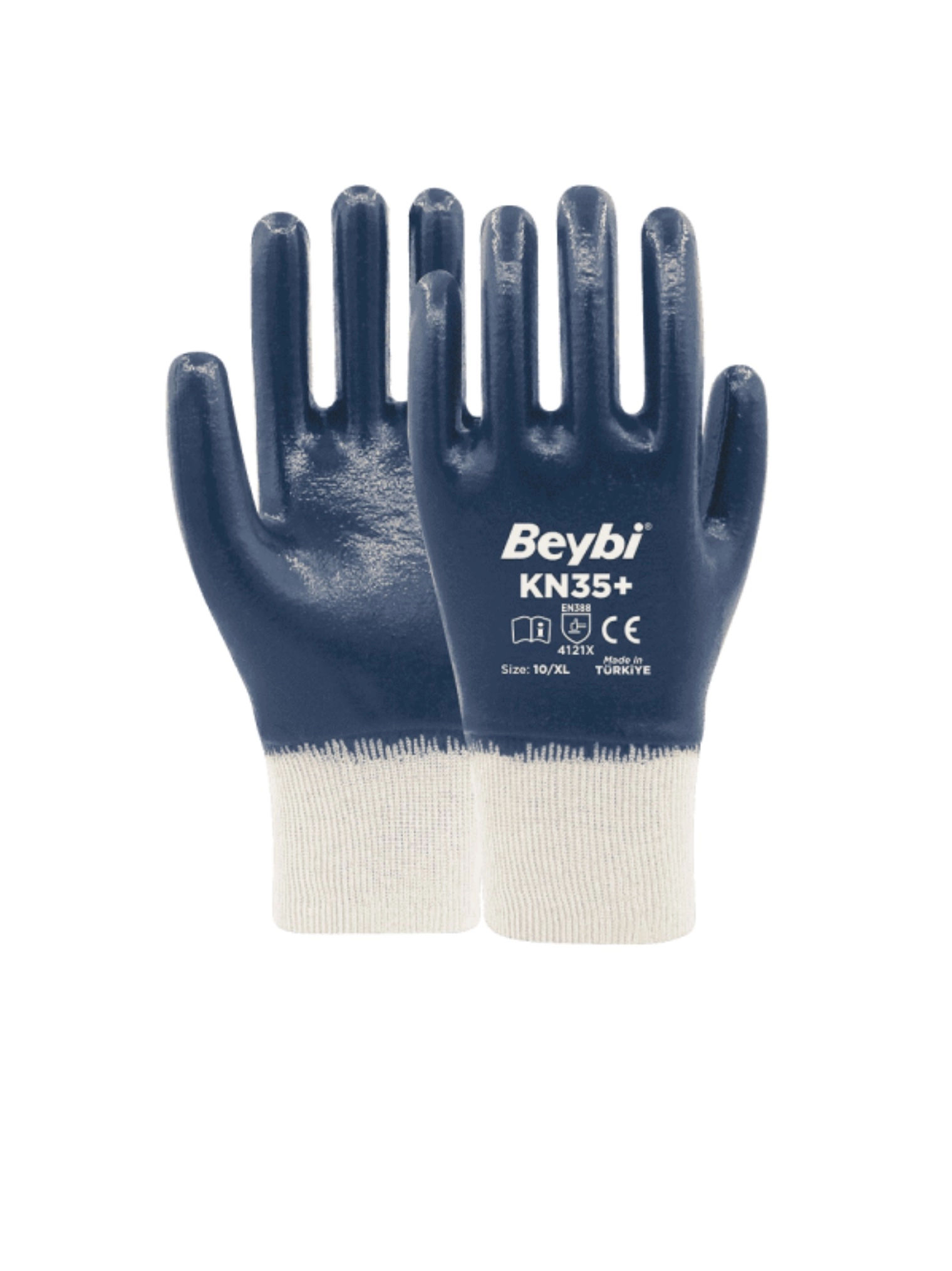 KN35+ Tam Kaplama Pamuk Nitril Eldiven